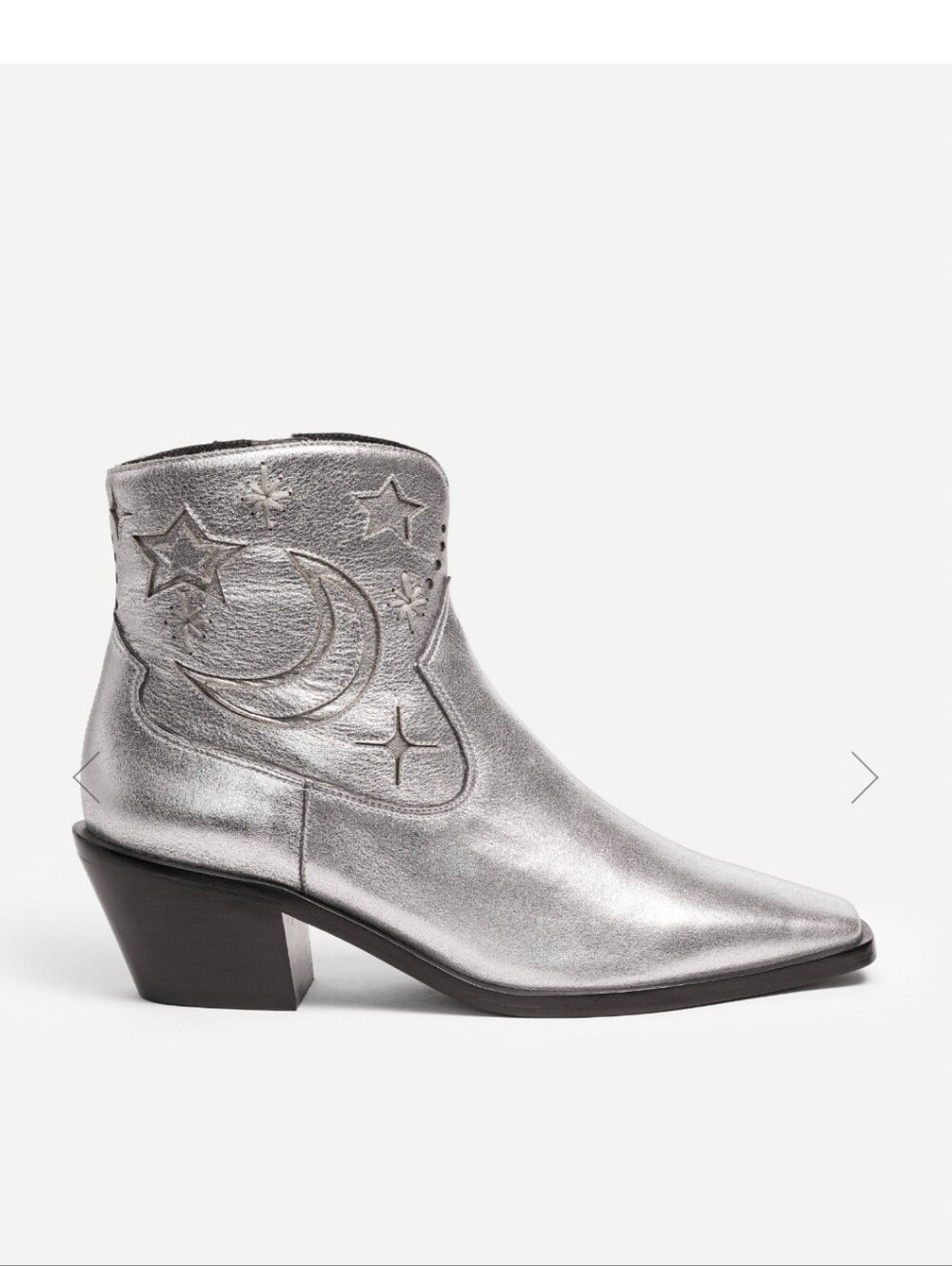 Johnny Was Silver Moon & Star Embroidered Ankle Booties
